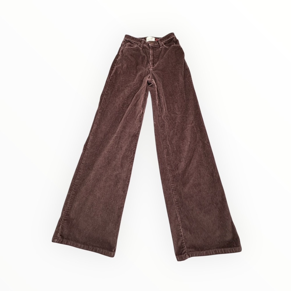 Wide-Leg Corduroy Pants in Brown